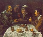 VELAZQUEZ, Diego Rodriguez de Silva y Peasants at the Table (El Almuerzo) r china oil painting reproduction